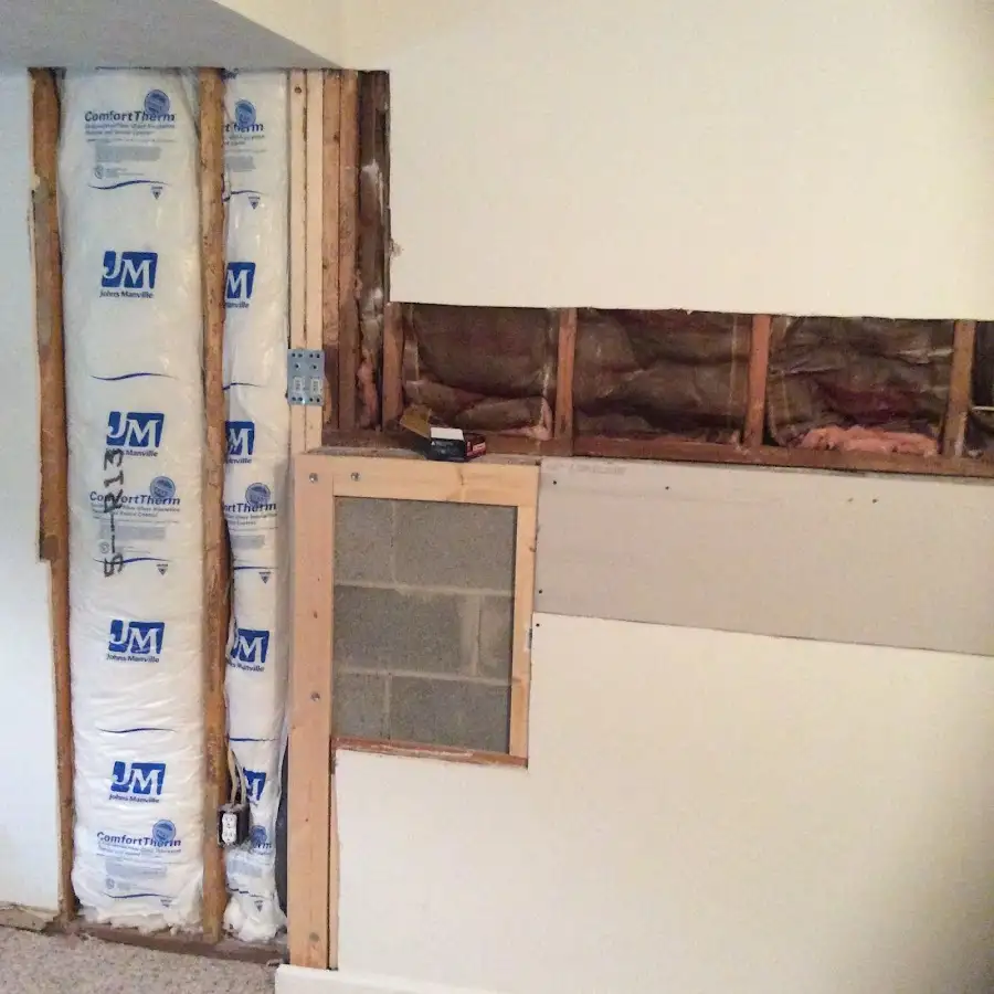Wall insulation replacement during Contents Cleaning & Restoration in Glastonbury